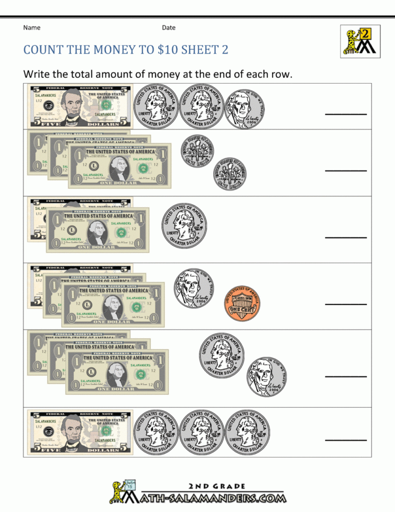 Grade 3 Counting Money Worksheet Money Worksheets Money Math Counting 