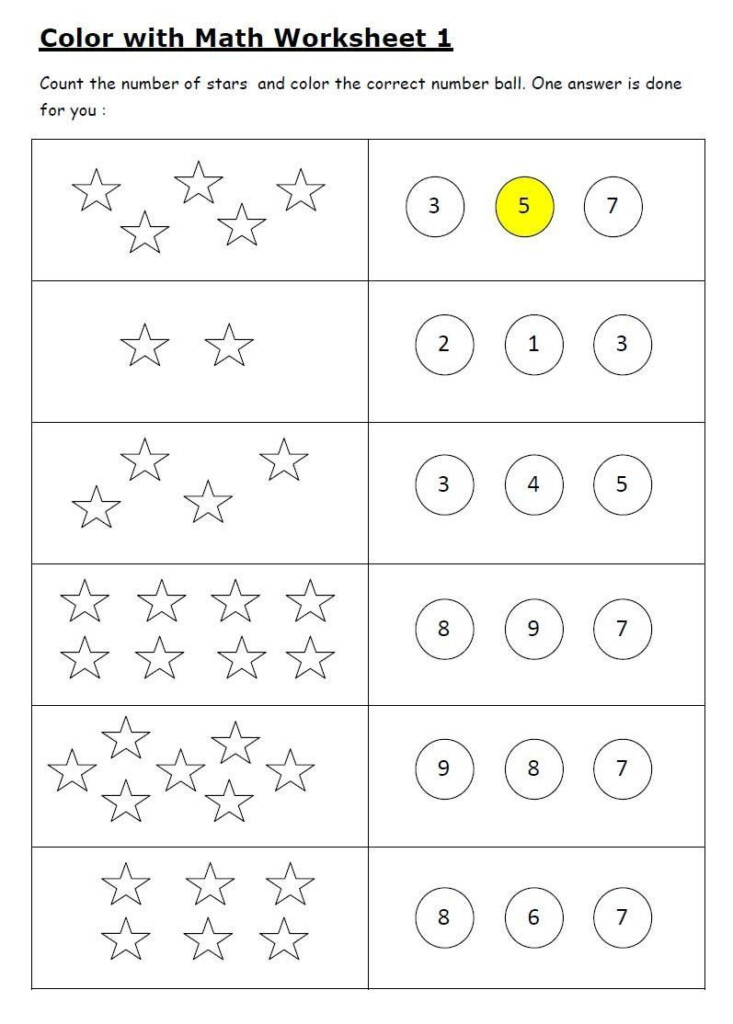 Math Worksheets For Autistic Students Math Worksheet Kg 1 To Grade 1