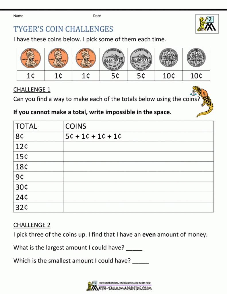 Money Word Problems Grade 2 Common Core 2mdc8 Money Word Problems 