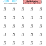 Multiplication Worksheets 2 Digit By 1 Digit Math Drills DIY