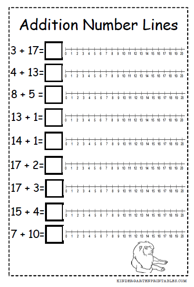 Number Line Addition Worksheets Free Printables Number Line 2nd 