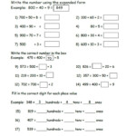 Place Value Worksheet Free 2nd Grade Math Worksheets 4th Grade