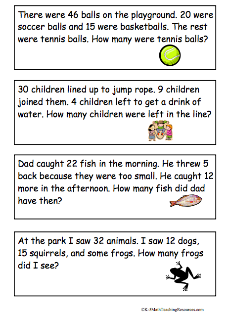Two step Word Problem Cards That Support 2 0A 1 Math Word Problems 