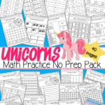 Unicorn Themed Math Practice No Prep Book 40 Pages Kindergarten And