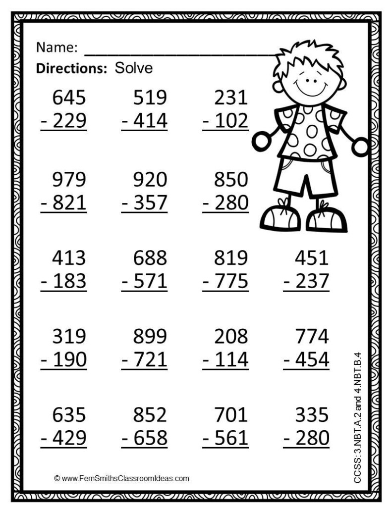 Use Place Value To Subtract Color By Number Matematicas Tercero De 
