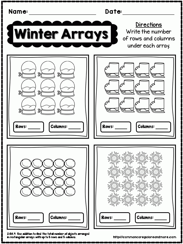 Winter No Prep Math 2nd Grade 2nd Grade Math Math Printables 