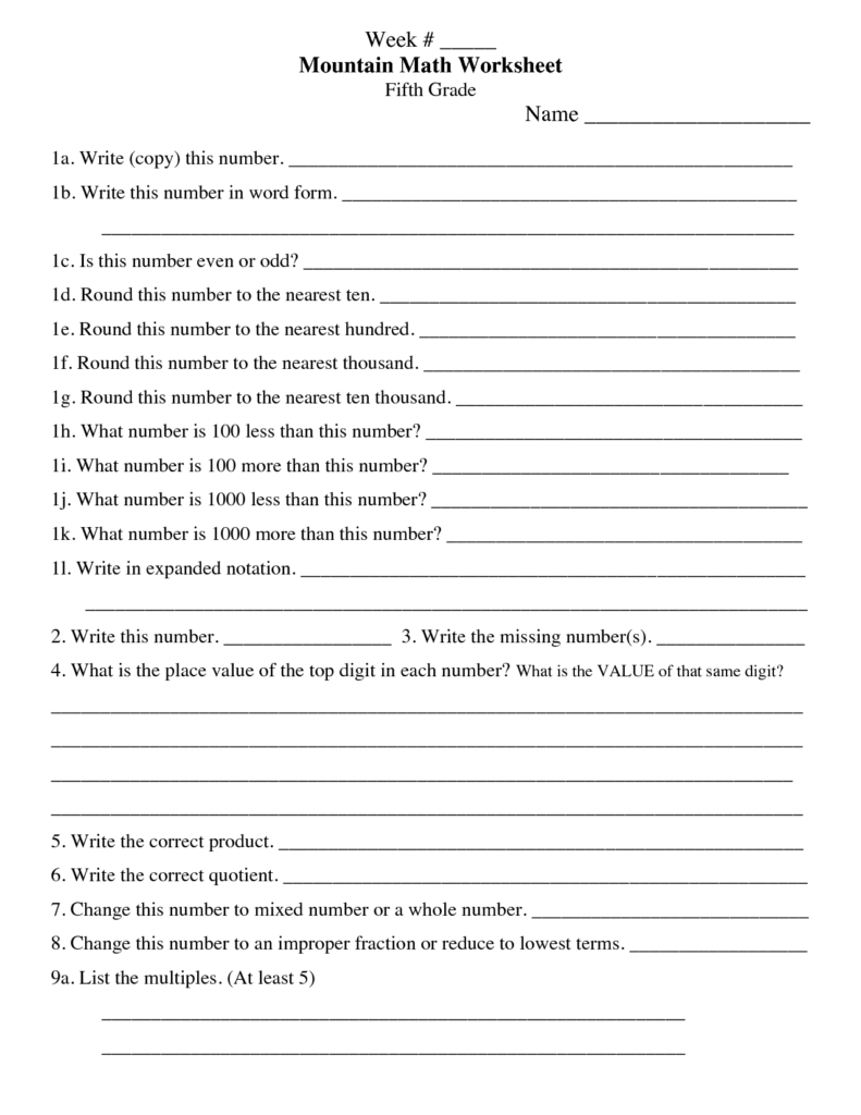 14 Mountain Math 2nd Grade Worksheet Worksheeto