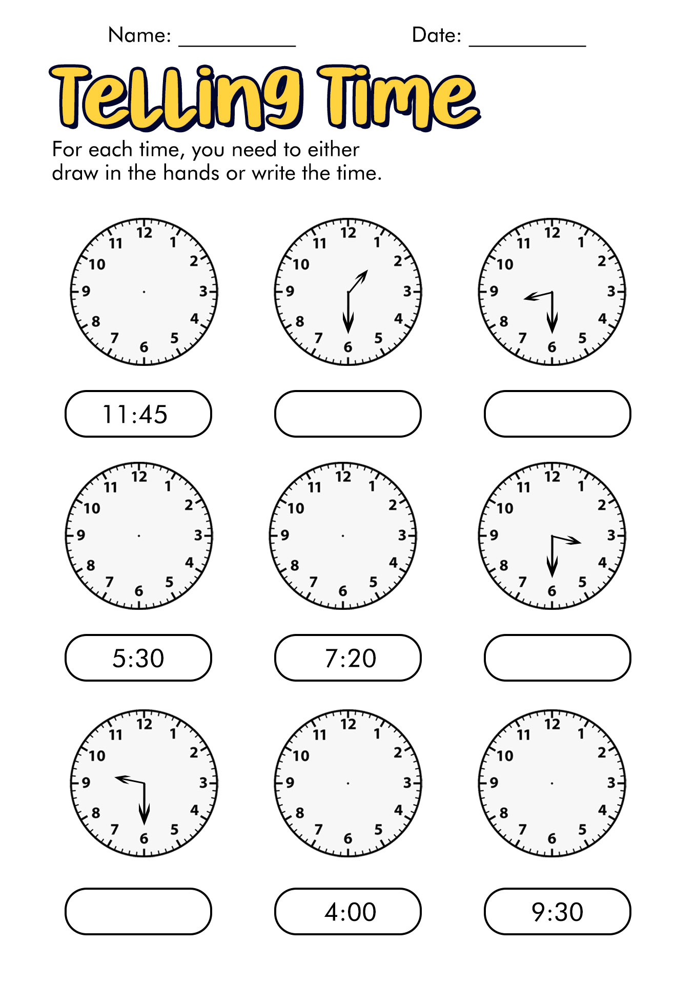 18 Clock Worksheets For Second Grade Worksheeto