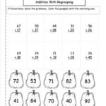 2 Digit Subtraction Without Regrouping Coloring Worksheets Color