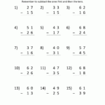 2 Digit Subtraction Worksheets