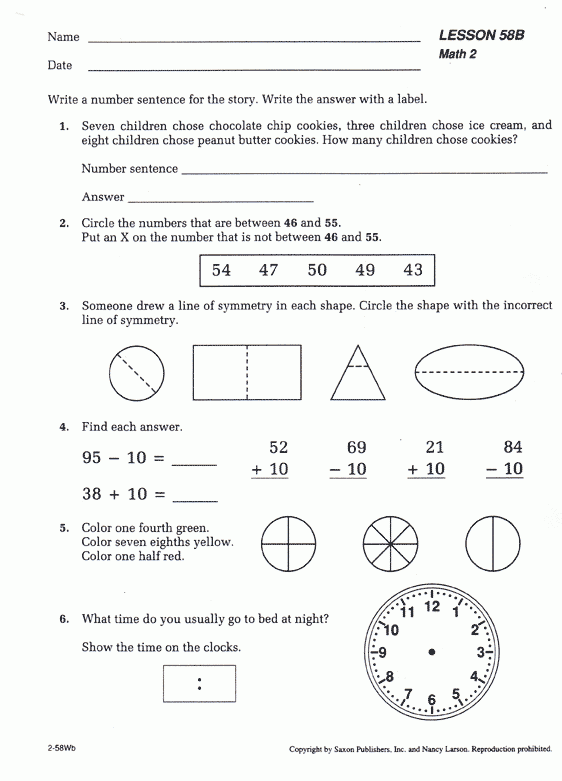 2nd Grade Math Curriculum Worksheets Lessons More