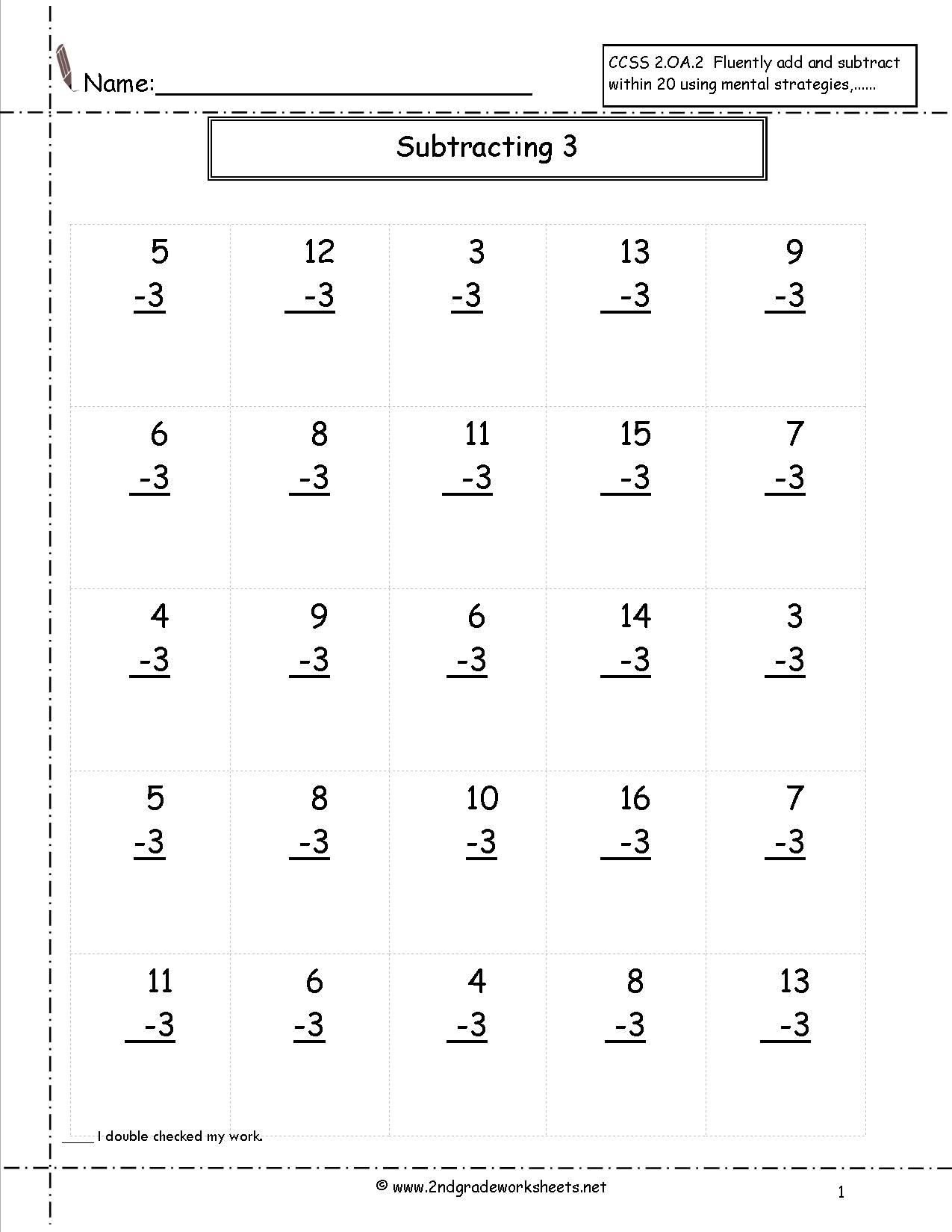 2nd Grade Math Facts Worksheets