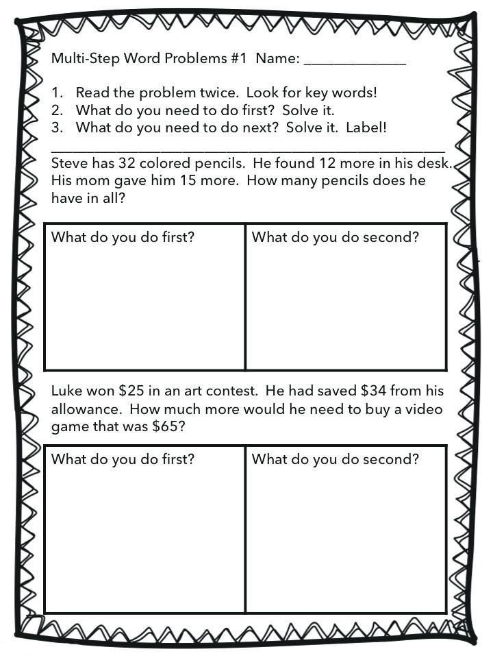 2nd Grade Math Word Problems Best Coloring Pages For Kids Multi