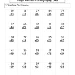 2nd Grade Math Worksheets 1 Digit