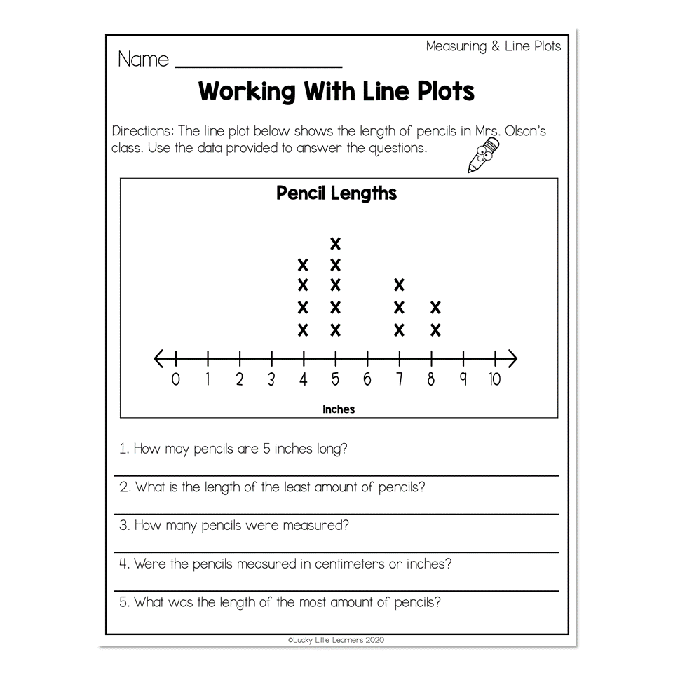 2nd Grade Math Worksheets Data And Graphing Measurement Line 