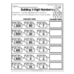 2nd Grade Math Worksheets Place Value Hundreds Tens Ones Building 3