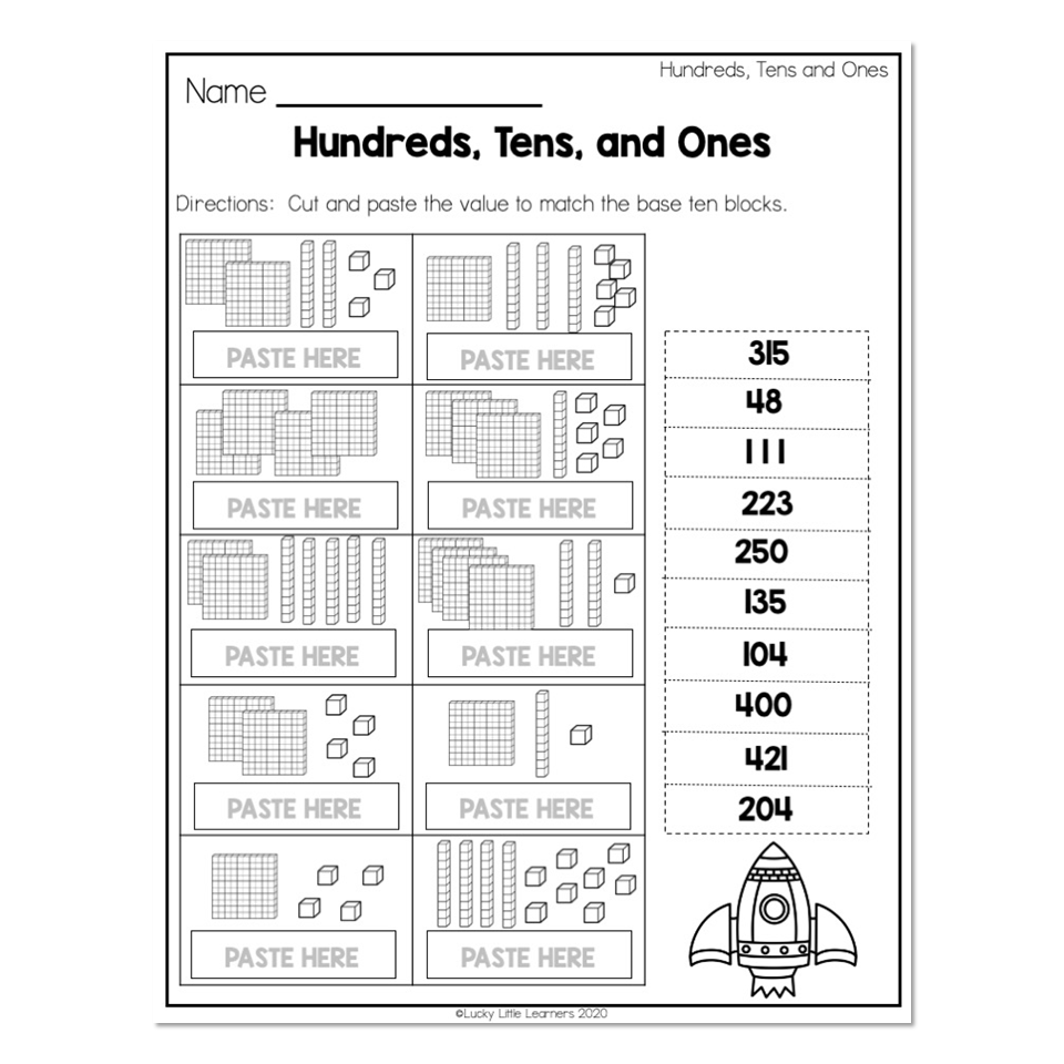 2nd Grade Math Worksheets Place Value Hundreds Tens Ones Hundreds