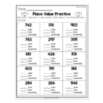 2nd Grade Math Worksheets Place Value Read Write Numbers To 1 000