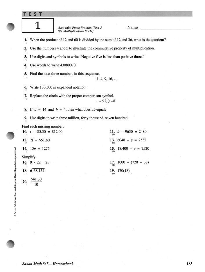 2nd Grade Saxon Math Worksheets