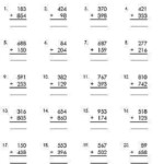 3 Digit Addition Worksheets For Teaching Advanced Math To Students