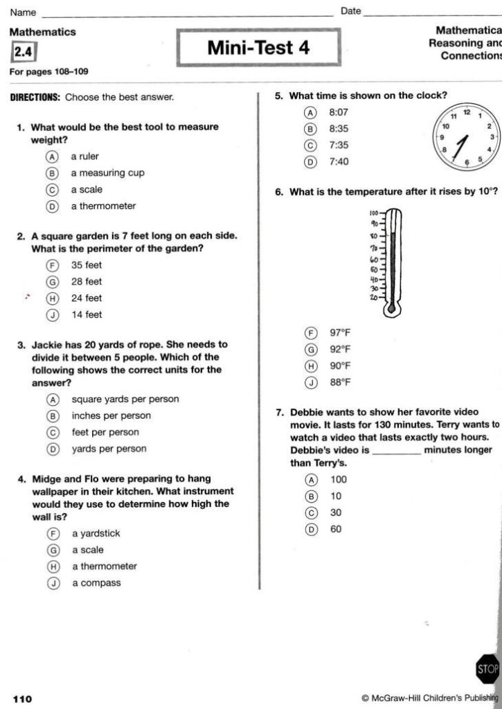 51 2nd Grade Math Assessment Test Printable In 2020 Math Practice 
