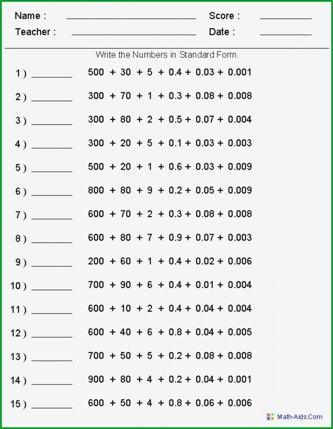 5th Grade Math Packets Printable Worksheet Resume Template 