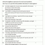 Algebraic Expressions 2Nd Grade Worksheet And Basic Algebra Worksheets