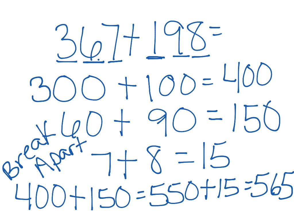 Break Apart Strategy Math Elementary Math 3rd Grade Addition ShowMe