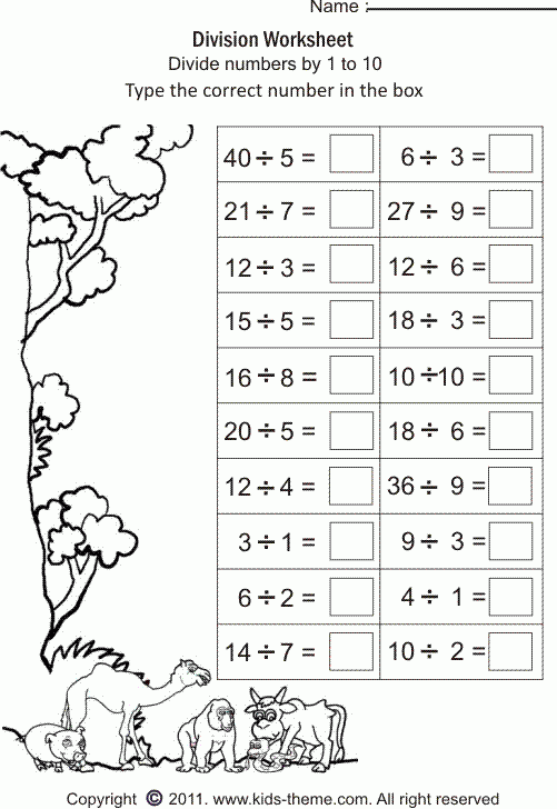 Division Worksheets For Grade 2 Division Worksheets Math Division 