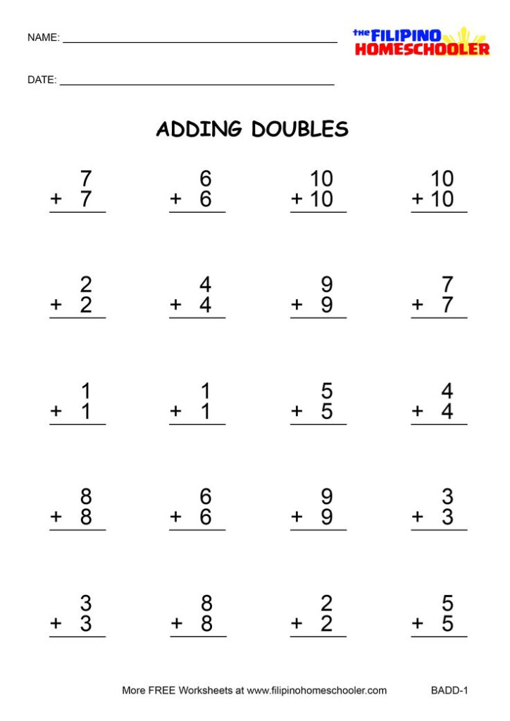Doubles Worksheets 2nd Grade