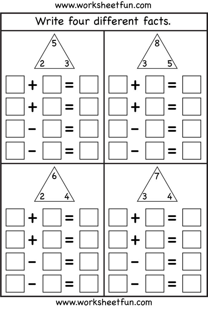 Fact Family Worksheets Multiplication And Division Pdf Times Tables 
