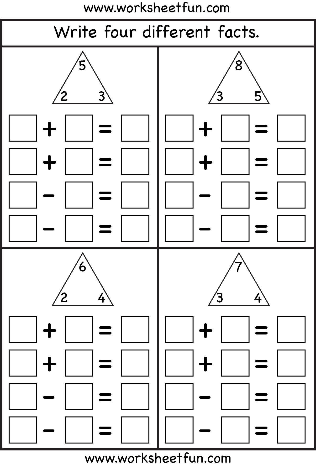 Fact Family Worksheets Multiplication And Division Pdf Times Tables