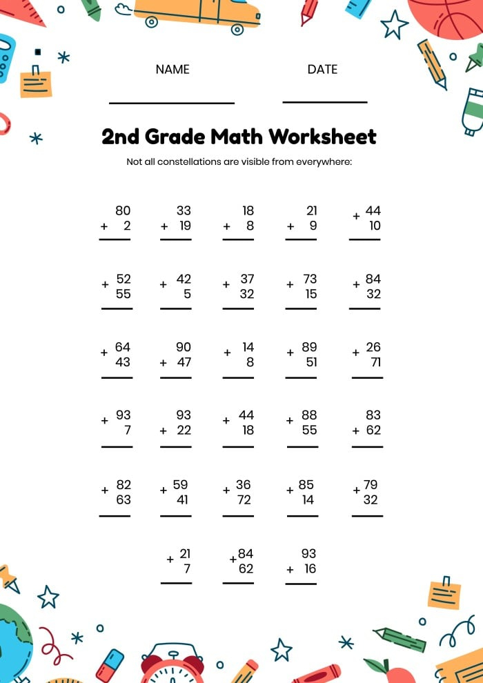 Free Math Worksheets Template To Customize And Download Math 