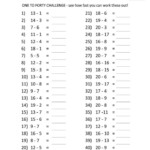 Free Subtraction Worksheets Mental Subtraction To 20 3 Mental Maths