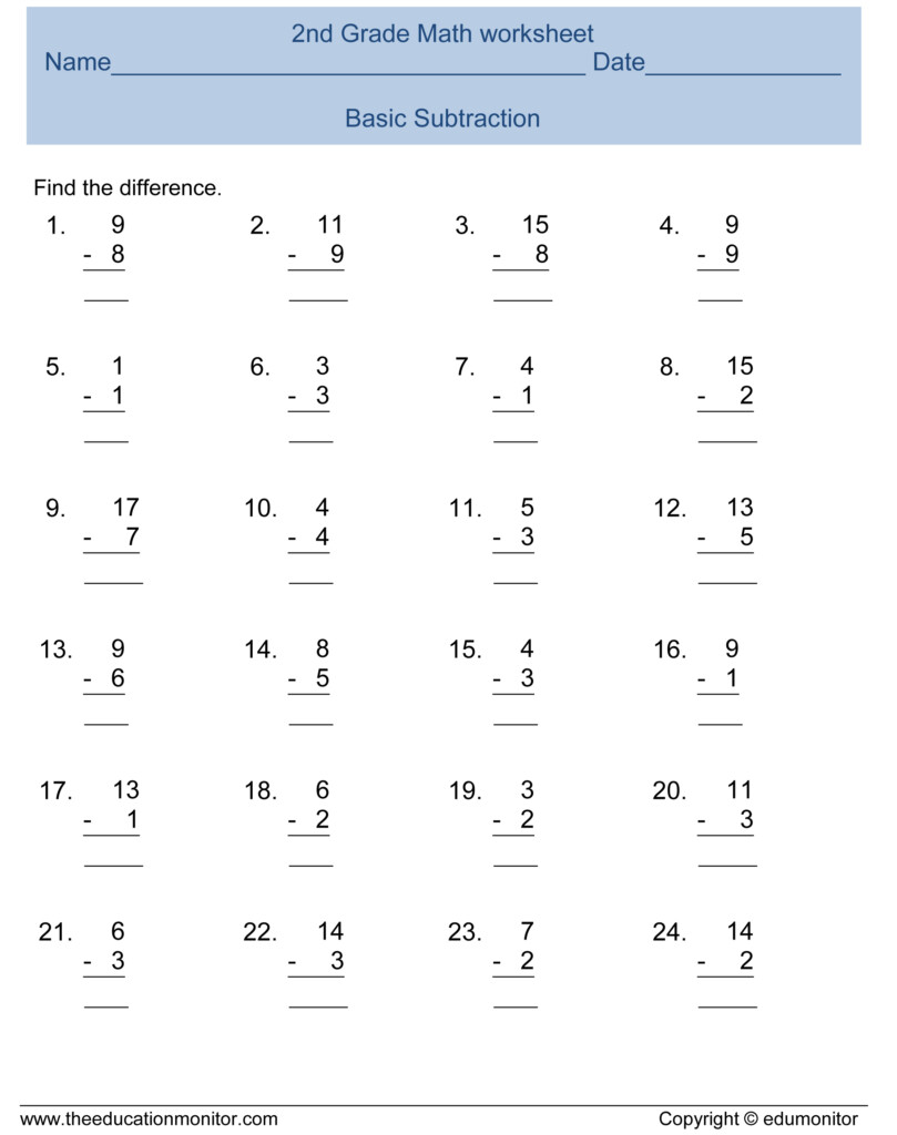 Grade 5 Subtraction Math EduMonitor