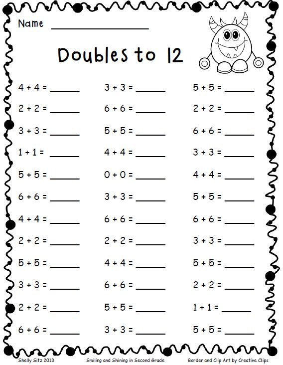 Math Doubles Worksheets 2nd Grade Math Worksheets 2nd Grade Math