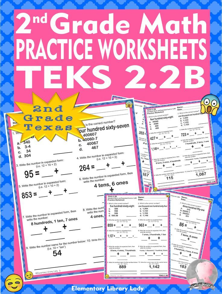 Math TEKS 2 2B Worksheets Texas 2nd Grade Expanded Form To 1 200 Math