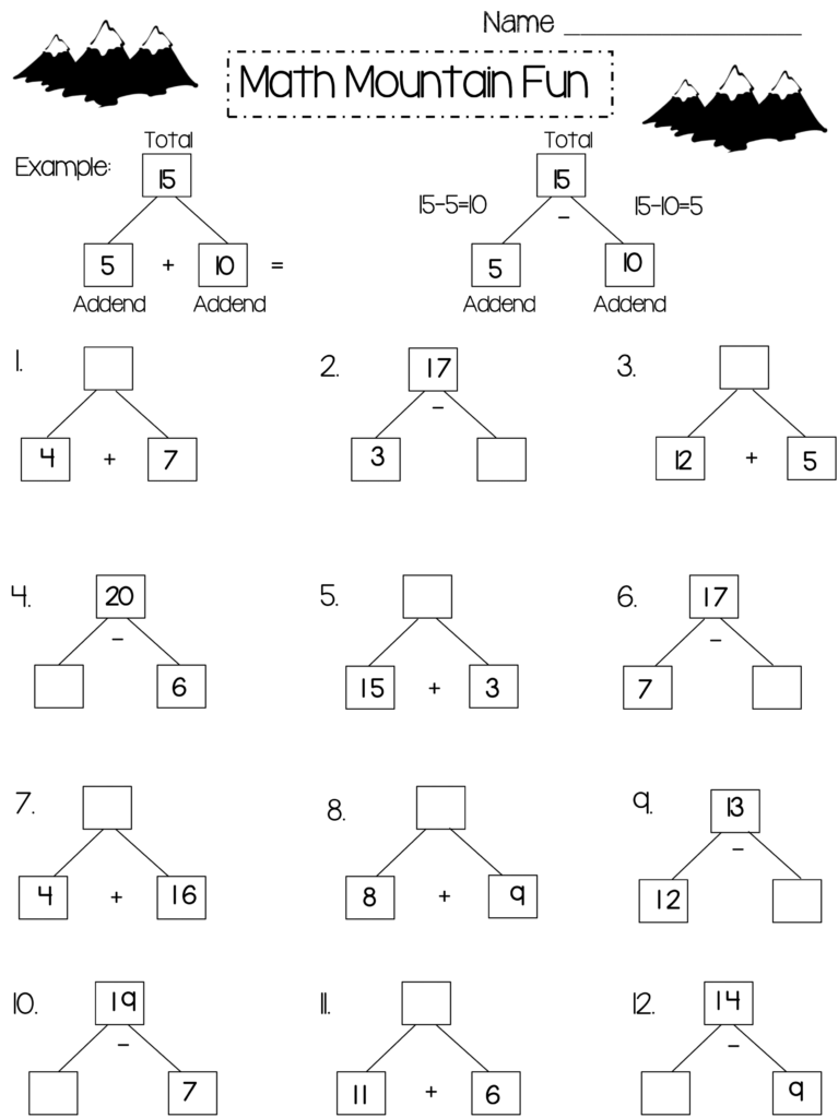 Math Worksheets For 2nd Grade First Grade Math Worksheets 1st Grade 