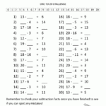 Math Worksheets For 2nd Grade Missing Subtraction Facts To 20 2 2nd