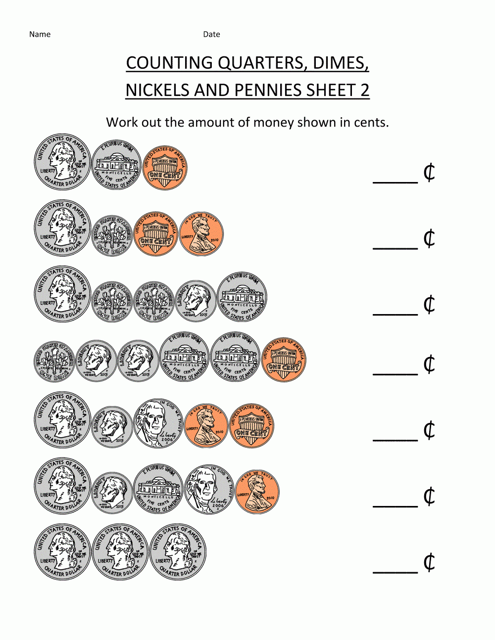 Math Worksheets On Money Contosdanoiva