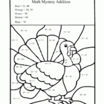 Mystery Tommy The Thanksgiving Turkey Addition Worksheet Thanksgiving