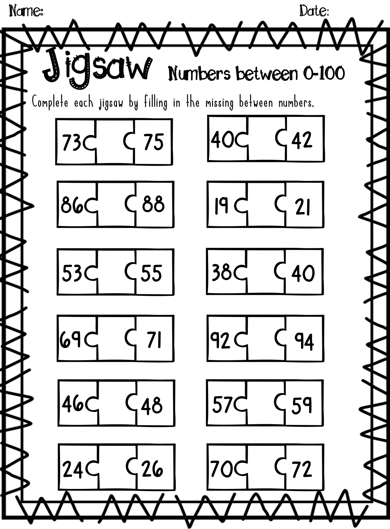 Number Between Worksheet Kindergarten Numbers Between Worksheet