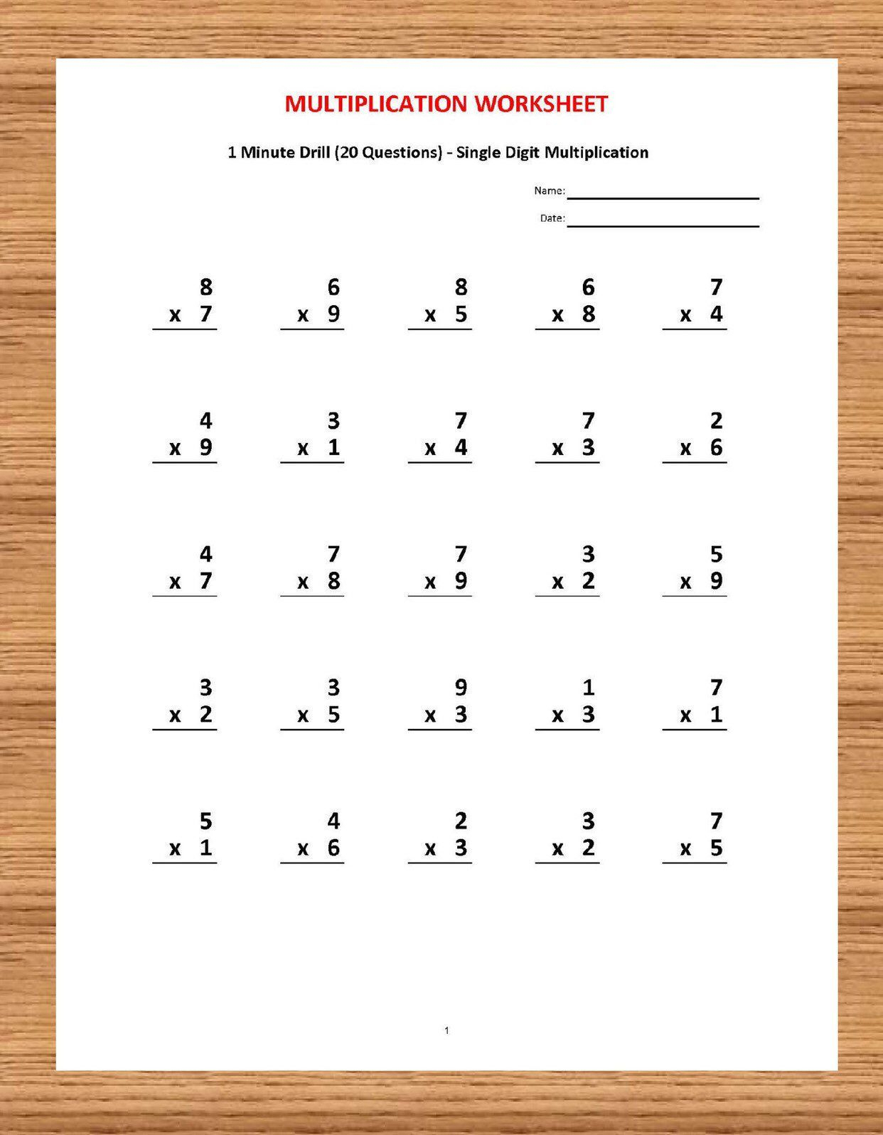 Printable Multiplication Worksheets Grade 5 Printablemultiplicationcom