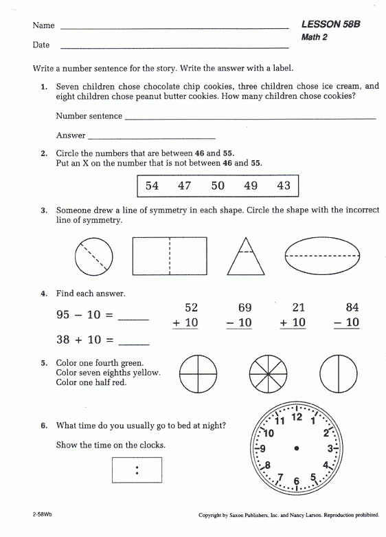 Saxon Math 3Rd Grade Worksheets Pdf Thekidsworksheet