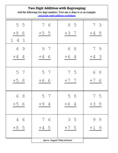 Subtraction With Regrouping Worksheets 2 Digit Subtraction Worksheets ...