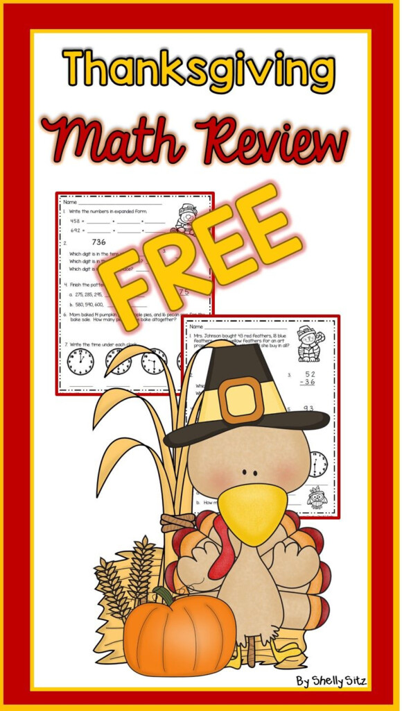 Thanksgiving Math Review For 2nd Grade Thanksgiving Math Worksheets 