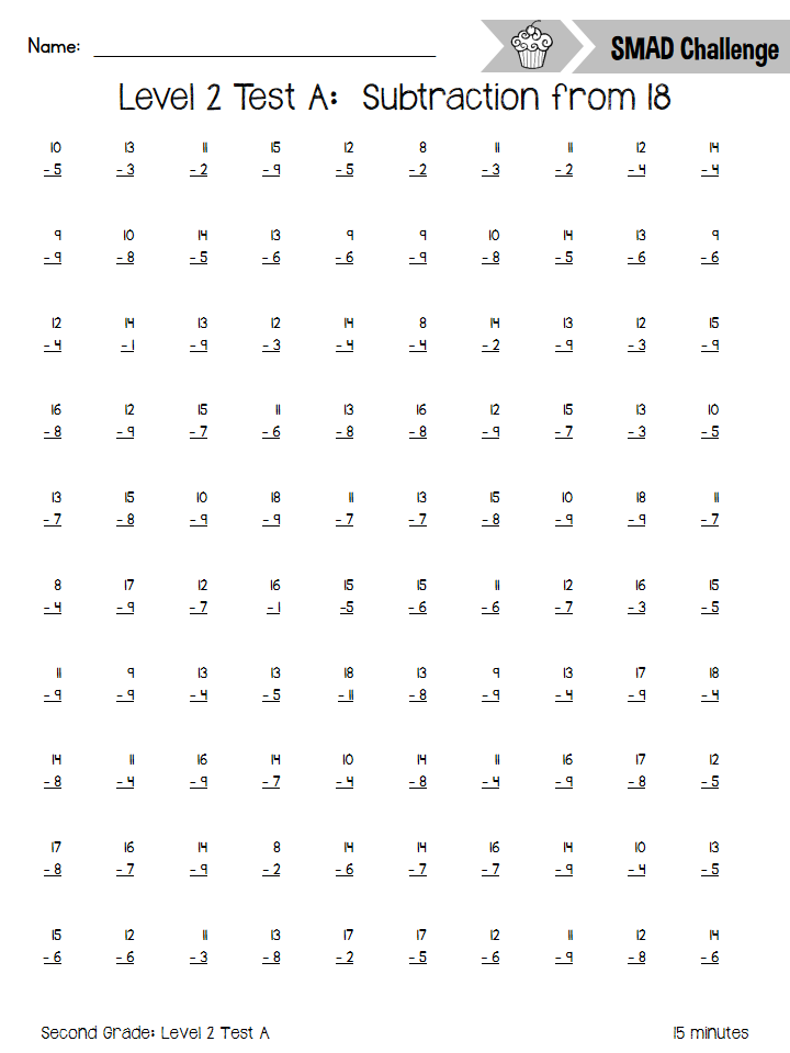 The Teaching Sweet Shoppe SMAD Math Fact Fluency Program For SECOND GRADE