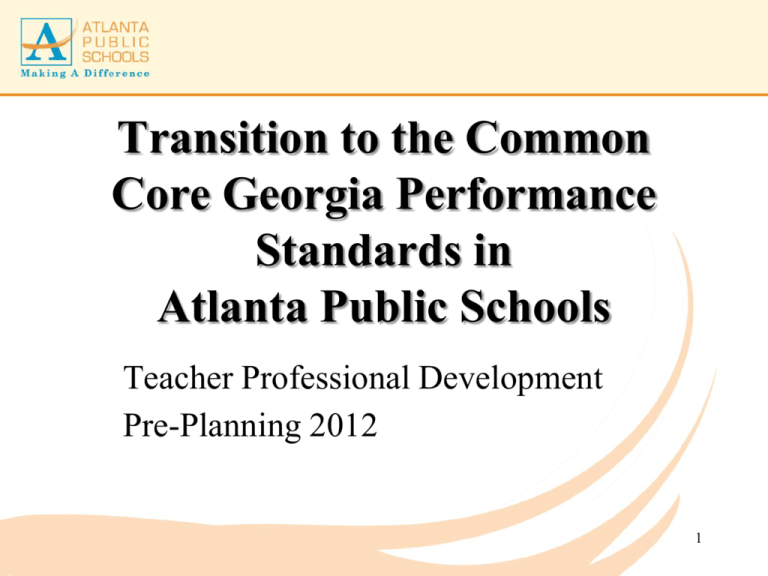 Transition To The Common Core Georgia