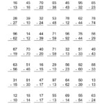 Two Digit Subtraction Worksheet Two Digit Subtraction With Some