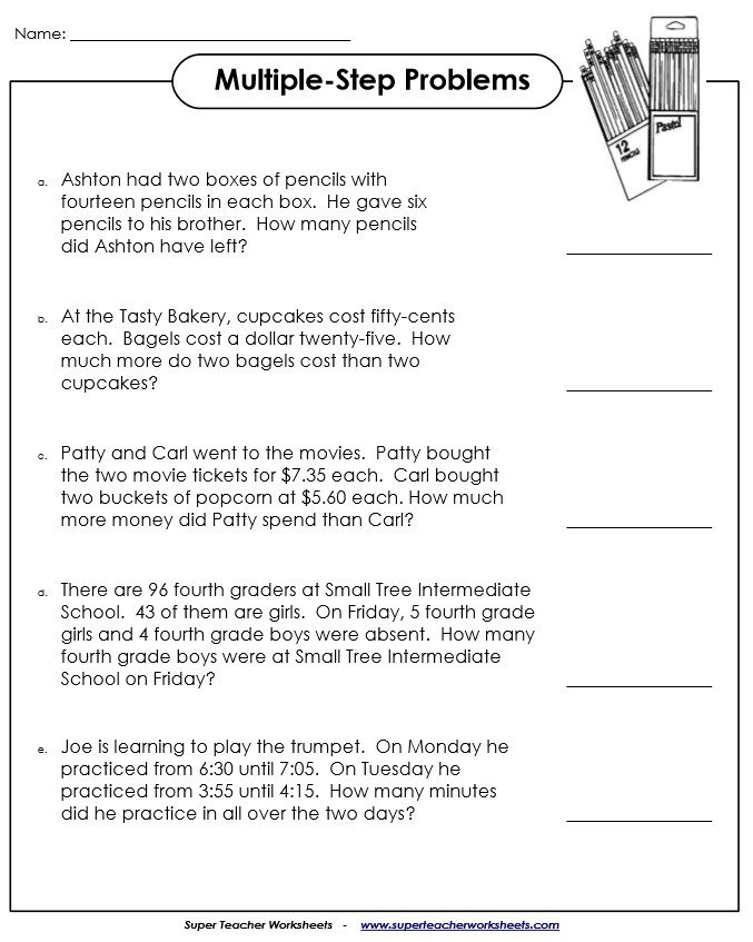 Two Step Word Problems 2nd Grade Worksheets Multi Step Word Problems 